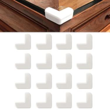 Imagem de Saycker Protetor De Canto Para Bebê, Protetores Móveis, Mesa Cobrir Bordas Afiadas (Pacote Com 16/Branco)