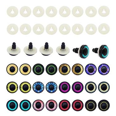 Imagem de Julie Wang 24 Pares De Olhos Segurança 9 Mm Para Artesanato, Bonecas Crochê, Fazendo Com Arruela, Bichos Pelúcia Amigurumi, Fantoches, Ursos, Brinquedos Pelúcia, Suprimentos Faça Você Mesmo, 0,35 Po