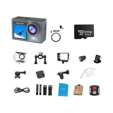 Imagem de Câmera De Ação À Prova D'água 5K 4K60FPS LCD De Toque Duplo EIS 170 gr