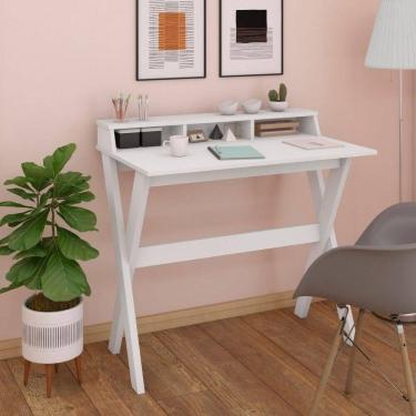 Imagem de Escrivaninha Multiuso Retrô Mesa Tipo Cavalete Itália Branco
