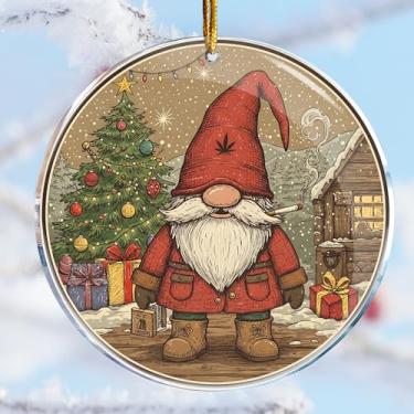 Imagem de Decorações de Natal - Presentes de mordaça - presentes impertinentes desagradáveis - elefante branco - meias de meias (gnomos fumando maconha cannabis Get High 4)