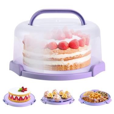 Imagem de Suporte para bolos Ohuhu Cake Portador de BPA sem BPA com tampa e alça