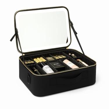 Imagem de Maleta de Maquiagem com Espelho LED Iluminado, Organizador Portátil, Resistente e Perfeita para Viagens e Uso Diário Beleza, Praticidade e Estilo ao Seu Alcance JHJ