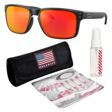Imagem de OAKLEY OO9102 HOLBROOK Armação preta fosca – lentes PRIZM RUBY, óculos de sol não polarizados em formato quadrado com kit de óculos oficial eSHADES, Preto fosco (55 mm), 55 mm