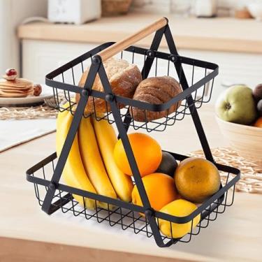 Imagem de Fruteira de Mesa 2 e 3 Andar Cesta de Frutas Aramado Multiuso(2 Andares)