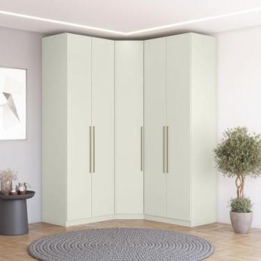Imagem de Guarda-roupa Modulado 161,5 X 161,5cm Canto Oblíquo 5 Portas 3 Gavetas