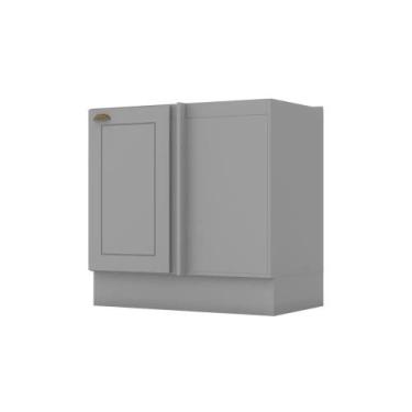 Imagem de Balcão Modulado Canto Reto 1 Porta Emily Henn (sem Tampo), Cinza