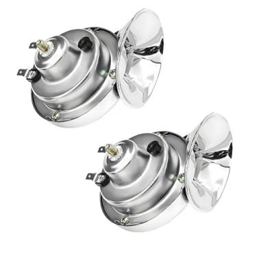 Imagem de Augeny 2 peças buzina de carro super alta 300DB, buzina elétrica de caracol de carro à prova d'água de 12 V, substituição automática de buzinas de tom alto baixo, acessórios universais para carros
