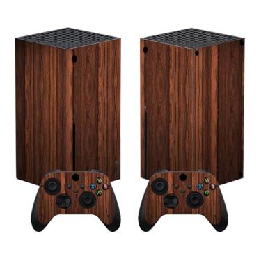 Imagem de Adesivo Skin para Xbox Series X, capa de decalque de vinil compatível com acessórios de jogos de console e controle (marrom)