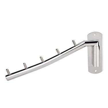 Imagem de Yinhing Rack de Roupas Montadas na Parede, 14,96in de Aço Inoxidável Montado na Parede Montado No Cabide do Cabide do Cabide Com Barra de Parede Com Barra Giratória de 180 ° para Quartos, Banheiros