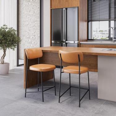 Imagem de Kit 2 Banqueta Média Maia Bar Cozinha Espaço Gourmet Whisky - FdECOR
