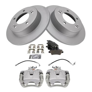 Imagem de TRQ Kit de freio traseiro e rotor de cerâmica premium G-Coated Compatível com Kia Soul 2017-2018