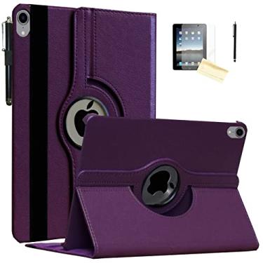 Imagem de JYtrend Capa para iPad 10ª geração 2022, 10,9 polegadas, suporte giratório, inteligente, capa magnética para despertar/hibernar automática para modelo A2696, A2757, A2777, MPQ03LL/A MPQ23LL/A MQ6L3LL/A MQ6V3LL/A (Roxo)