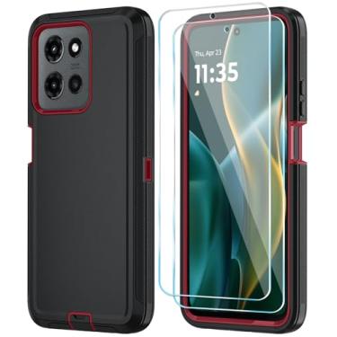Imagem de Qinmay Capa de celular para Motorola Moto G 5G 2025/Moto G Play 5G 2025 com protetor de tela HD, capa de telefone resistente, à prova de choque e à prova de quedas, capa de telefone de 3 camadas