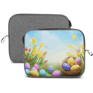 Imagem de Capa para laptop, impermeável, resistente a choques, bolsa protetora para notebook, leve, abril, Páscoa, viagem, capa compatível com laptop de 13 a 14 polegadas