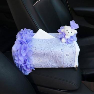 Imagem de Bolsa de lenços de bolso porta-lenços reutilizável bolsa de viagem tecido com zíper fechado tamanho pequeno decoração de urso de renda para mulheres ou meninas (6)