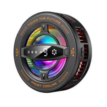 Imagem de Cooler magnético para celular com tela digital de temperatura e semicondutor RGB para jogos móveis, esportes eletrônicos, transmissão ao vivo, baixo ruído, clipe traseiro inteligente de controle de