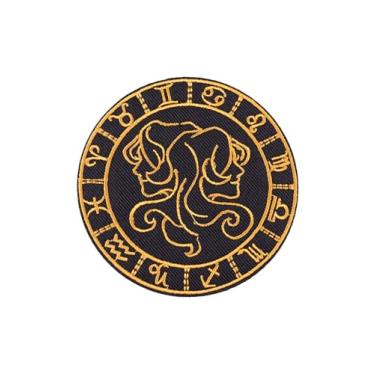 Imagem de Ruoming Ruoming 1 peça de remendos decorativos de constelação bordados a ferro, suporte adesivo, para roupas e acessórios (Gêmeos)