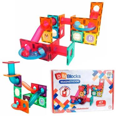 Imagem de Brinquedo Educativo De Construção Infantil Blocos Magnéticos De Encaix