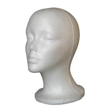 Imagem de Ysyqkn Cabeça de Manequim, Suporte de Exposição de Cabeça Masculina, Fácil de Transportar, Base Redonda Estável, Cabeça de Espuma para Peruca, Loja de Peruca, Style c