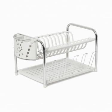 Imagem de Escorredor Secador de Pratos Com Porta Copos e Porta Talher Duplo