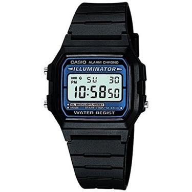Imagem de Casio Relógio feminino coleção F-105W-1AWYEF, Preto/preto, one size, Alça