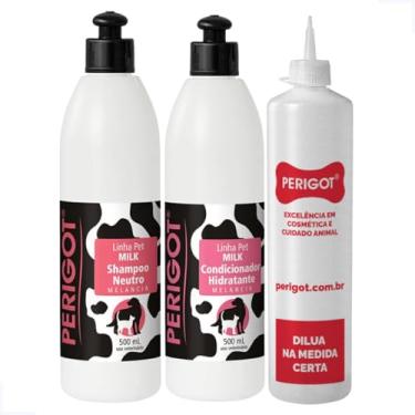 Imagem de Kit Shampoo e Condicionador Neutro Milk Melancia e Almotolia 600ml Perigot