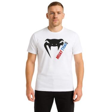 Imagem de Camiseta Esportiva Masculina Venum Basic Muay Thai Branco Treino Luta Academia-Unissex