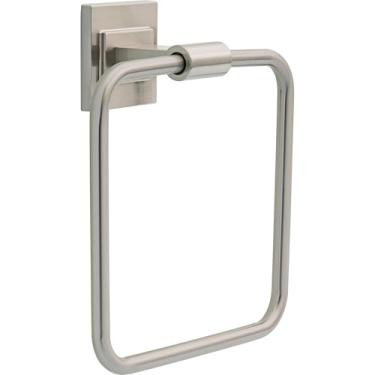 Imagem de Delta Faucet McLaren (1 pacote) Suporte de toalha de mão, SpotShield níquel escovado, anel quadrado para banheiro ou pia de cozinha, montado na parede MCL46-BN