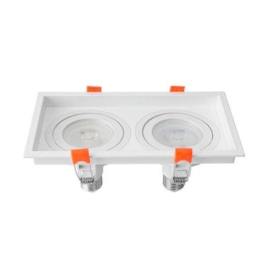 Imagem de Spot de Embutir Recuado Nordecor Loyo para 2 Lâmpadas Par 20 E27