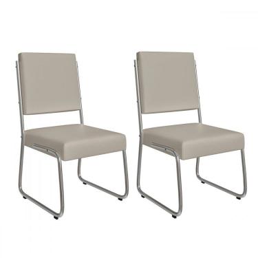 Imagem de Cadeiras Kit 2 Cadeiras Monaco Cromado/Off White - Art Panta