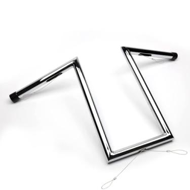 Imagem de TIGERSGATE Guidão Sportster Rise Z-Bar De 10" Com Entalhes Para Harley Xl883 1200 2007 Em Diante, Modelos 2006-2017 Fxdb E 1996-2005 Dyna Fxdwg, Algumas Yamaha Virago Xv Motos Honda (Cromado)