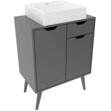 Imagem de Gabinete para Banheiro 60 cm 2 Portas com Cuba Meire