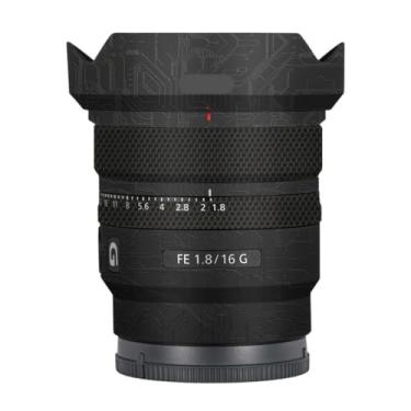 Imagem de Adesivo de lente de câmera antiarranhões para Sony FE 16 mm F1.8 G Capa protetora de película protetora 16 F 1,8 (Circuit Black)
