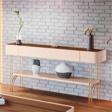 Imagem de Aparador De Sala Com Prateleira Vivant Off-castanho - Hb Móveis