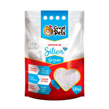 Imagem de Areia Higiênica Para Gatos Sílica Great Pets Grossa 1,6kg