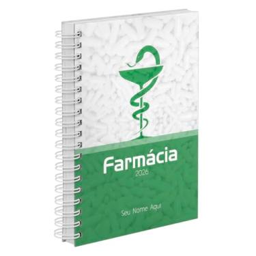 Imagem de Agenda Diária 2026 Personalizada Profissões Farmácia Verde