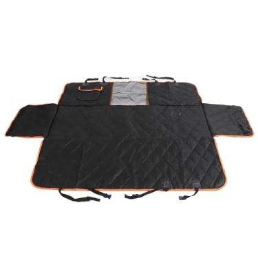 Imagem de Zhjvihx Extensor de Banco Traseiro de Cachorro, Cobertura de Assento de Cachorro Respirável para Carro (Borda laranja com cinto de segurança)