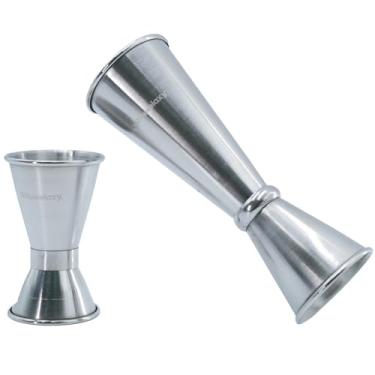 Imagem de YR Rowelaxy jigger de coquetel, gabaritos de dupla face feitos de aço inoxidável, 59 g e 28 g e ferramenta de barman precisa para conjuntos de coqueteleira, jigger para barman, bares domésticos e
