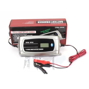 Imagem de Acouto Bateria Automática de Carros Com Tela LCD e 11 Etapas de Carregamento para Caminhões e Veículos FBC 122408 (FBC 122408)