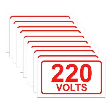 Imagem de 10 Placas 220 Volts 1,5 x 2,5 cm Identificação Voltagem - SPORTINOX