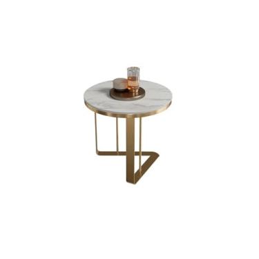 Imagem de Mesa de chá sofá mesa lateral pequena mesa redonda estilo moderno sala de estar pequena mesa de centro para quarto, cafeteria, mesa de café, mesa de chão (ouro)