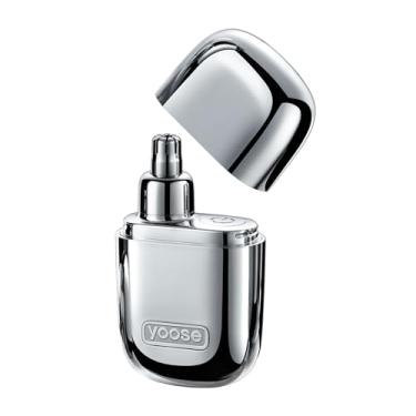 Imagem de yoose Aparador de pelos do nariz, aparador de pelos do nariz recarregável de liga para homens e mulheres, impermeável IPX7, cabeça destacável, fácil de limpar, aparador de nariz portátil para viagem