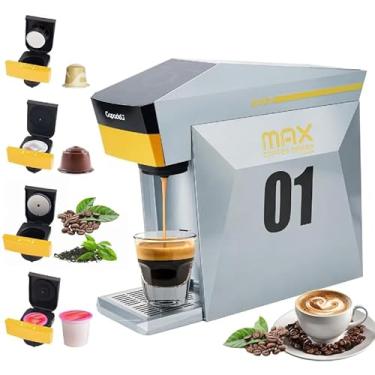 Imagem de Cafeteira 4 em 1 para servidor único, mini máquina de café para Nespresso Original/K cups/Dolce Gusto Original/Café moído, máquina de café expresso de 19 bar adequada para escritório em casa, cinza