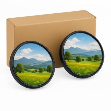 Imagem de Espelhos de ponto cego para carros, pacote com 2 espelhos convexos de vidro HD de 5 cm com base giratória de 360°, espelho retrovisor auxiliar à prova d'água e ajustável para carros, SUVs, caminhões