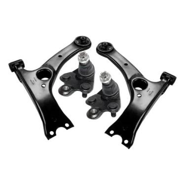 Imagem de Kit 2 Bandejas Suspensão Dianteira BJC22008M BJC22009M com Buchas + 2 Pivôs N99194 Compatível com Corolla 1.8 2.0 2009 a 2014