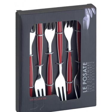 Imagem de Kit 3 Peças Queijo Faca Espátula Petisco Vermelho Bugatti