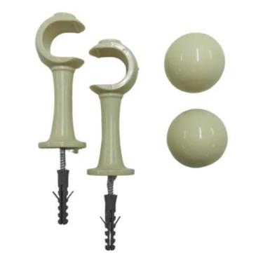 Imagem de Suporte Varão 28mm Cortina Simples Par Com Ponteira Cores - JC ART MIN