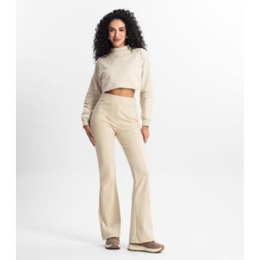 Imagem de Calça Feminina Boot Cut Rovitex Bege, GG, Bege