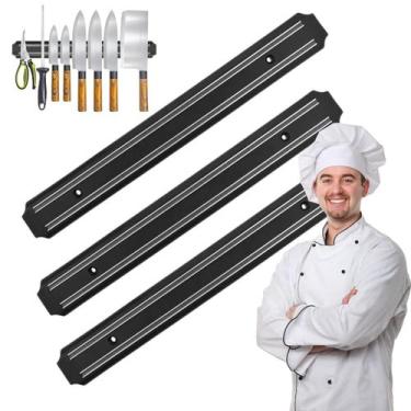 Imagem de Kit 3 Barra Organizadora Magnética 33cm Para Facas Utensílios De Metal
